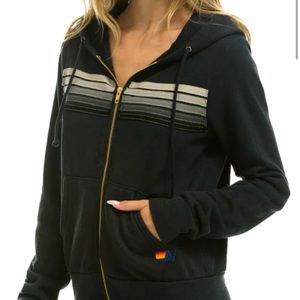 Aviator Nation dark grey/blue zip up hoodie